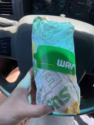 Perfect wrapping Subway sandwich