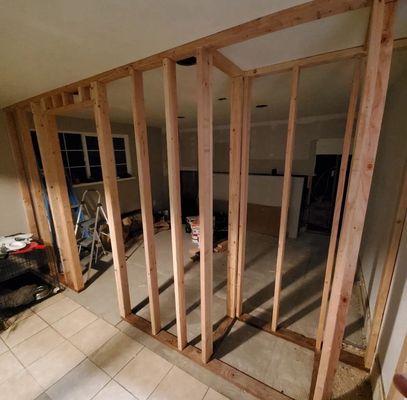 Framing for the new bedroom / pantry