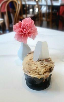 Cappuccino Crunch Gelato, with the cool eco friendly spoon.