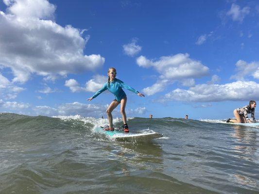 Our 9 year old  catching waves