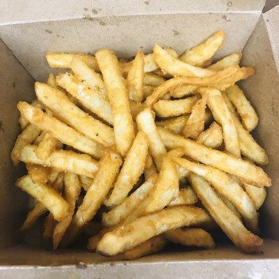 These fries were cooked to perfection; the perfect outside crispiness with soft interior and great seasoning!