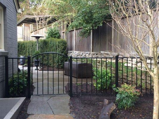 Traditional Iron Garden Gate and Fence