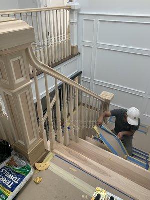 Finishing up the staircase