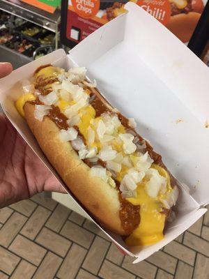 Chili cheese dog. Snack 2/10/2017