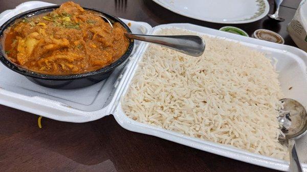 Special Curry Chicken with side of Basmati Rice