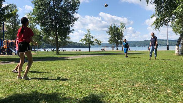 Great weather for the kids to take a dip and play. Folks maintain safe distance.  The place is a great place to relax.