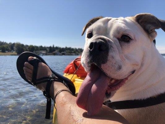 Bella's first kayak ride