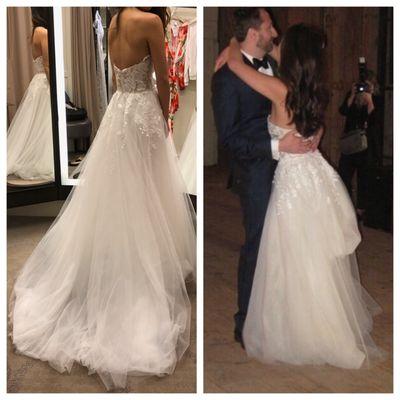 Beautiful French-style bustle You Sun suggested for my wedding dress style!