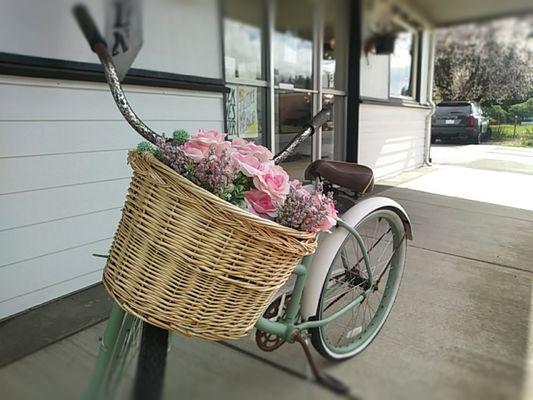 When you see the bike with the flower basket, stop in for a treat!