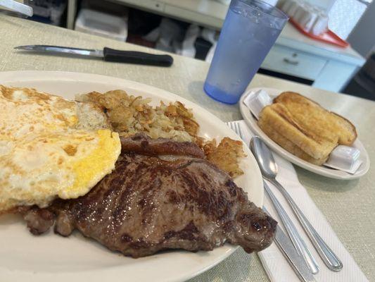 Steak and eggs