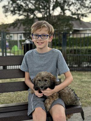 My son and his new puppy...Sonny