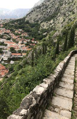 Hiking to Church Of Our Lady Of Remedy, Kotor, Montenegro