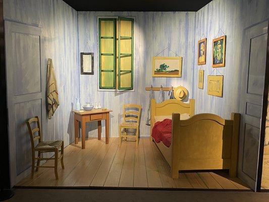 Van Gogh Exhibit His room in Arles. Visitors are welcome to enter the room for selfies.