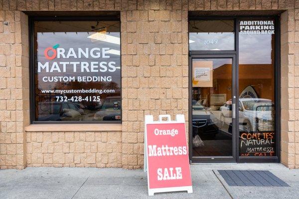 Orange Mattress & Custom Bedding