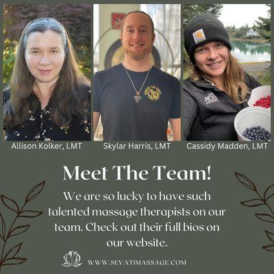 Meet the team of massage therapists at Sevati Massage and Wellness in Portland, OR