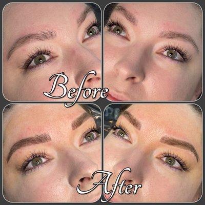 Before & after microblading with Ashlei