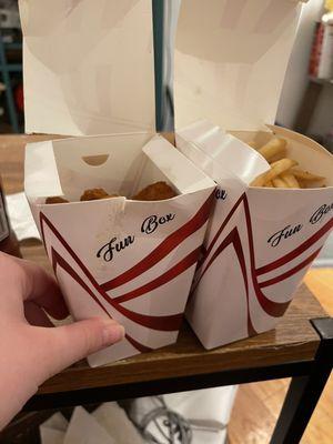 Size of shrimp basket and small fries