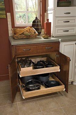 roll trays to organize your cabinets