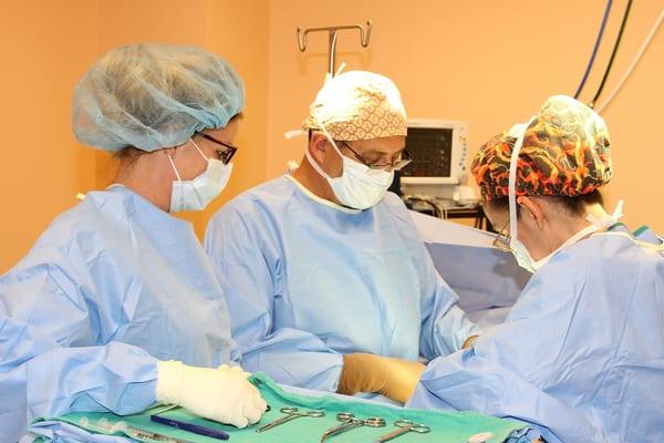 Board-certified plastic surgeons, Dr. Canales and Dr. Furnas in their state-of-the-art operating room at Plastic Surgery Associates.