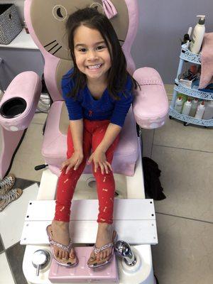 This made my daughter's year!! So happy with her mani pedi!!