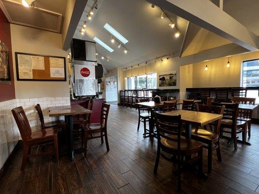 View of the indoor dining area.