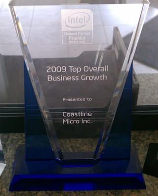 One of Coastline Micro's awards from Intel