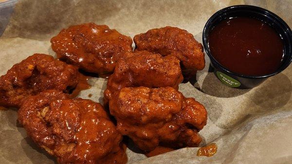 boneless wings with Nashville Hot Sauce