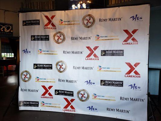 Step and repeat banner, size 8' x 8' only $115, we also offer stNd rental and set up service