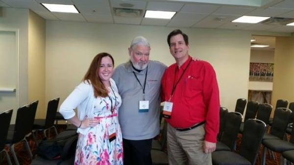 Center Director, Stephanie (left) and Owner, Bryan Cooke (right) with Mathnasium Creator, Larry Martinek (middle)