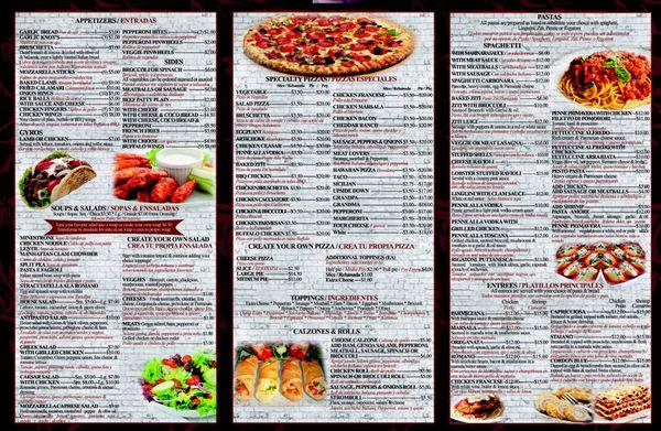 LA BONA PIZZA & PASTA MENU