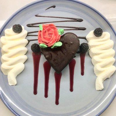 Valentine's Day, Chocolate Mouse Heart Cakes. Dessert. www.ChefChrisLaVecchia.com