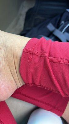 Torn seam after 1 wear