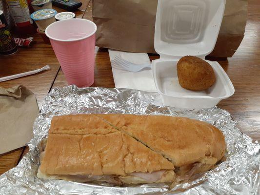 Cuban sandwich and papa