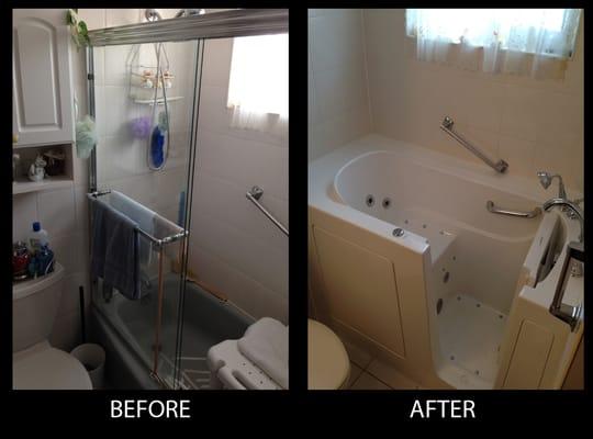 Bathe Safe Walk In Bathtub Before/After