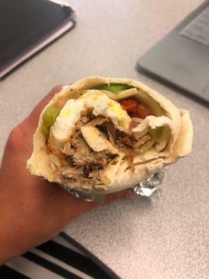 Carnitas burrito (minus black bean)