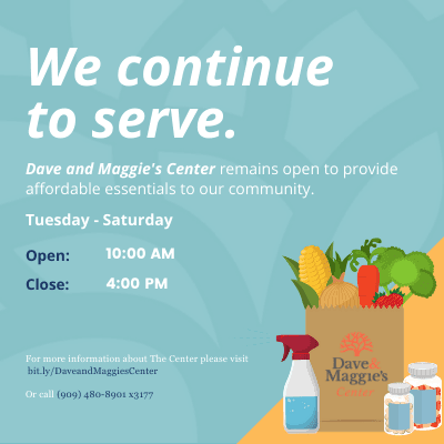 Dave and Maggie's Center remains open to the public