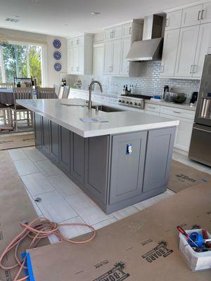 White shaker with gray shaker kitchen cabinets