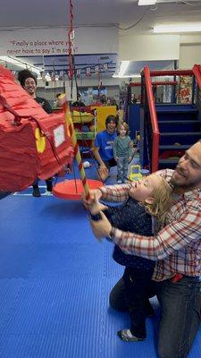 They also helped attach the piñata and no one got hurt.