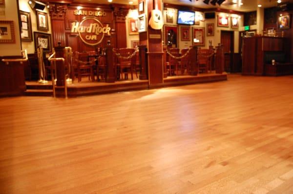 Refinished Floors at the Hard Rock Cafe, San Diego!