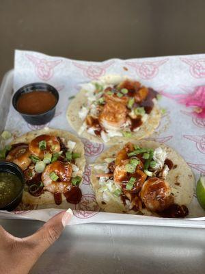 Grilled BBQ Shrimp street tacos