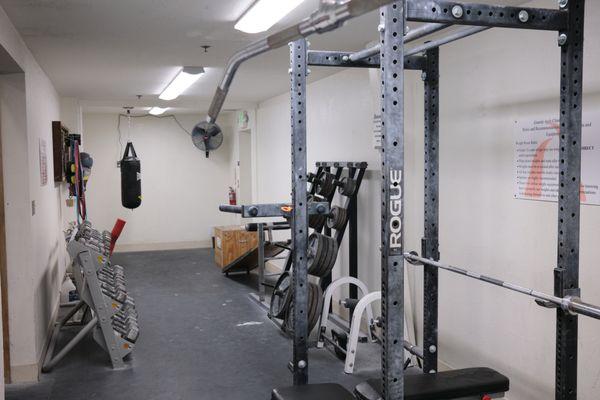 Weight room, includes punching bag!