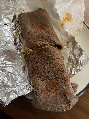 Injera Beef Wrap