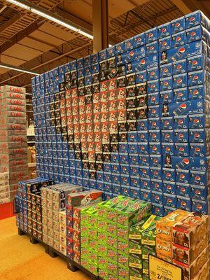 A cute soda themed Valentine's Day display.