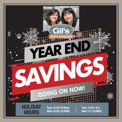 Gil's Appliances Year End Sale Going On Now