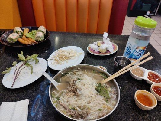 Pho and combo appetizer platter