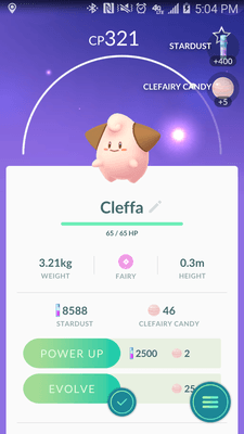 Hatched a baby Clefairy from 2km egg - the new Gen 2 Pokemon