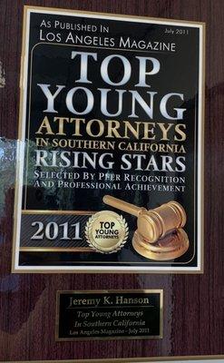 Los Angeles Magazine Top Young Attorney