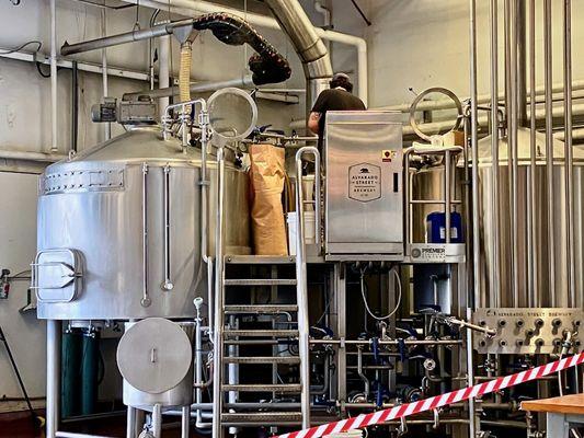 Two mash tuns and a kettle...two turntables and a microphone, bottles and cans, just clap your hands, LOL.