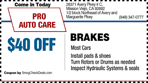 Brake Repair Coupon