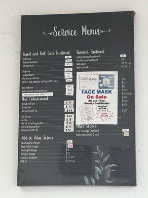 Services Menu...